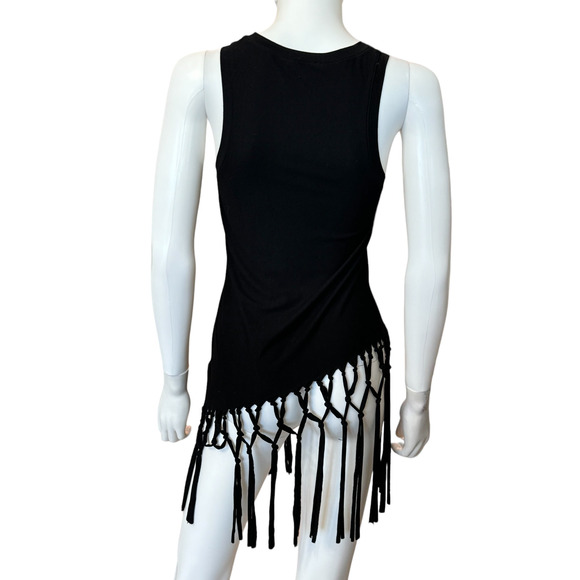 TOPSHOP NORDSTROM ~ Macrame Style Fringe Tank Top 4/6 BoHo Concert S - Picture 4 of 8